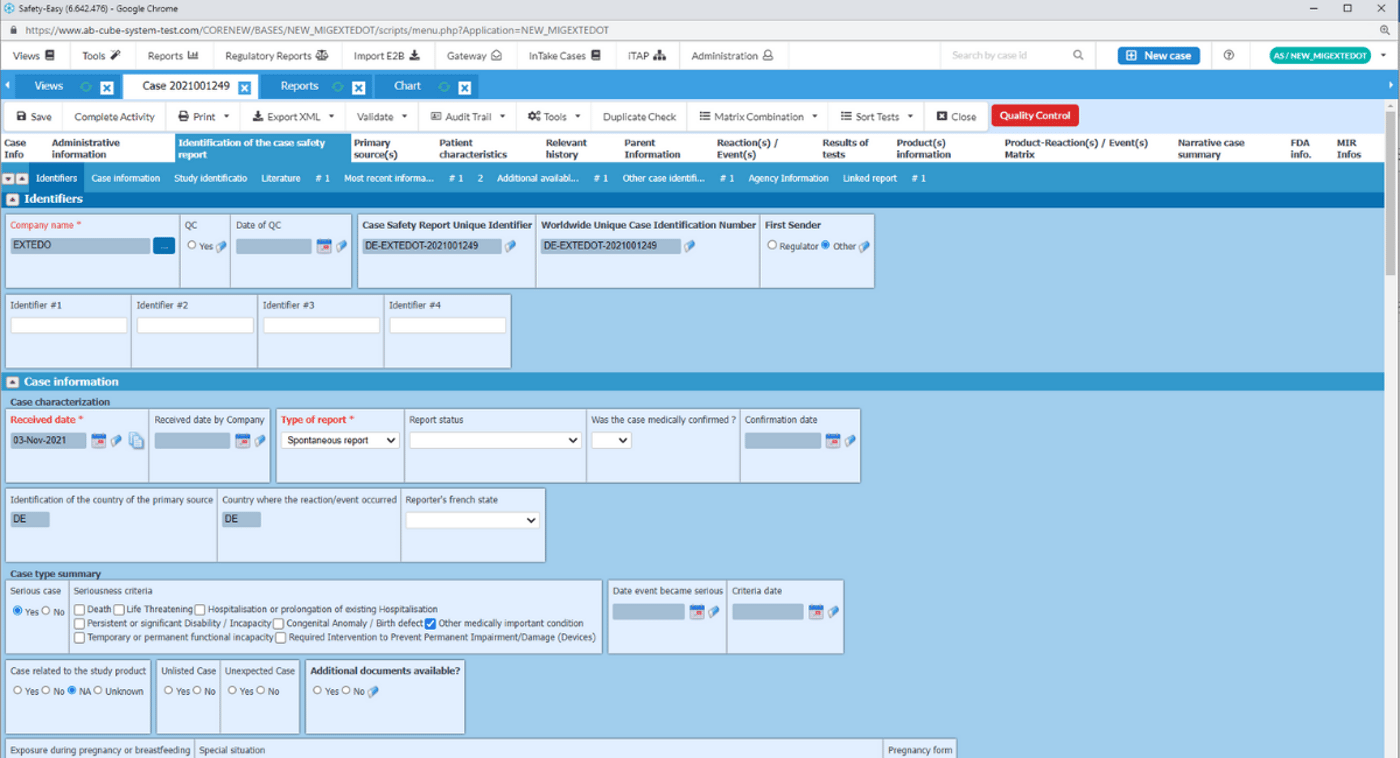 Safety Easy Database SafetyEasy™ - Pharmacovigilance and Multivigilance Management Software ...